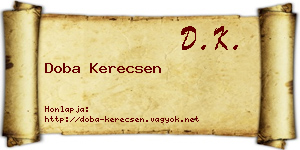 Doba Kerecsen névjegykártya